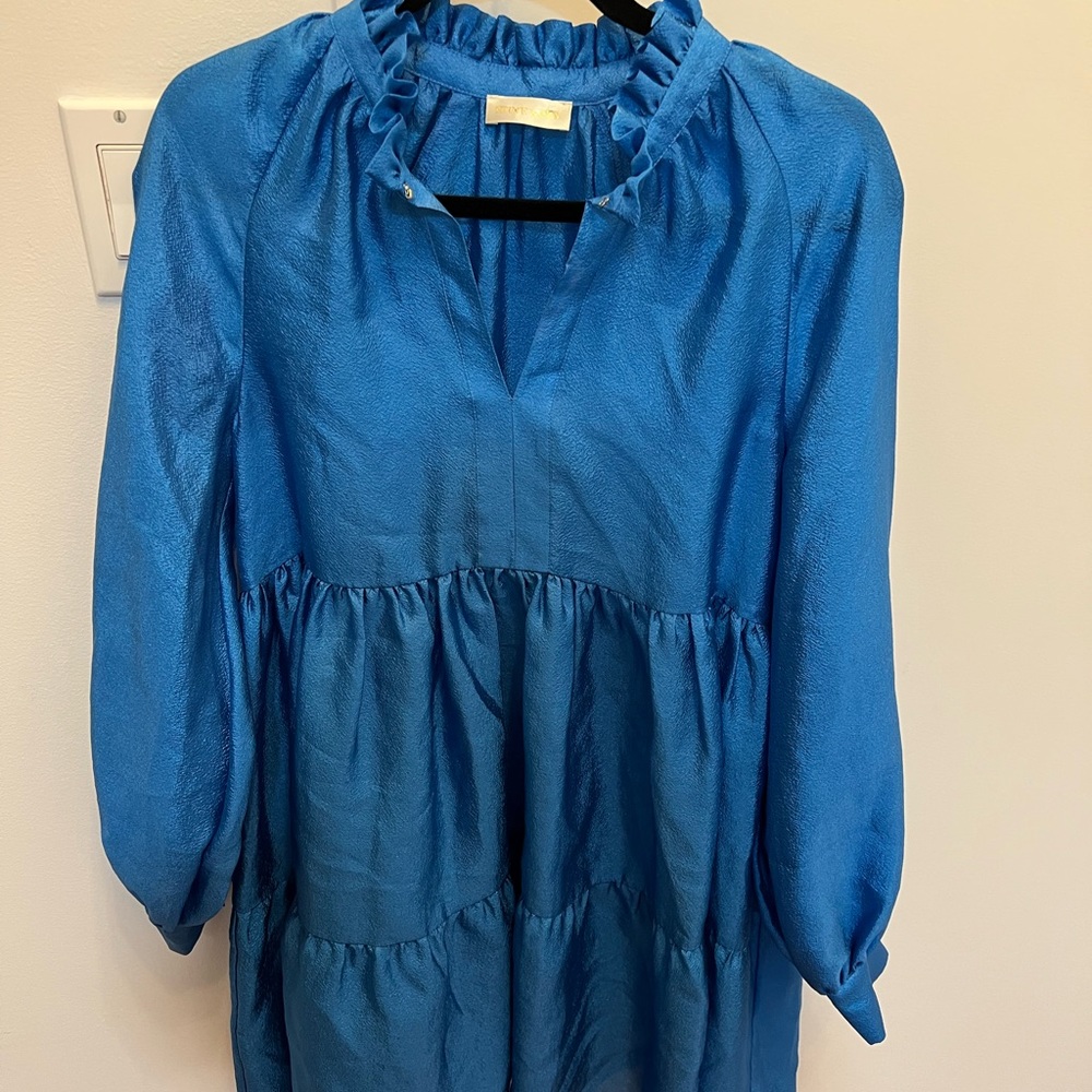 Stine Goya Jasmine Voluminous Dress in Bright Blue